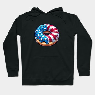 American Spirit Donut - Patriotic Red, White & Blue Design Hoodie